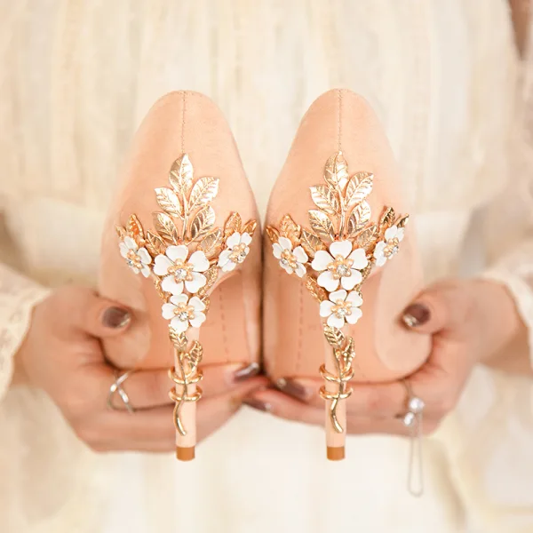 Fashion Sky Blue Rhinestone Metal Flower Bridesmaid Pumps 2022 Sequins 10 cm Stiletto Heels Pointed Toe Pumps High Heels