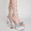 Sexy Argenté Soirée Sandales Femme 2022 Bride Cheville Faux Diamant Noeud 14 cm Talons Aiguilles Peep Toes / Bout Ouvert Sandales Talons Hauts