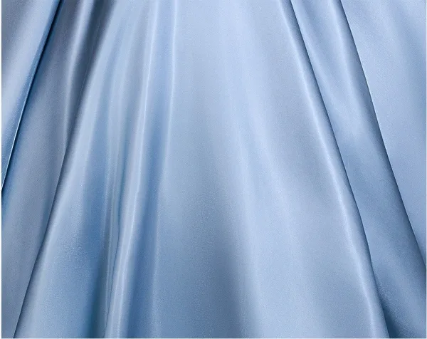 Elegant Sky Blue Beading Sequins Ruffle Prom Dresses 2026 Ball Gown Scoop Neck Short Sleeve Backless Floor-Length / Long Formal Dresses