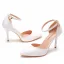 Chic / Beautiful White Evening Party Womens Shoes 2023 Ankle Strap 9 cm Stiletto Heels Pointed Toe Womens Shoes High Heels