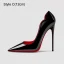 Sexy White Evening Party Patent Leather Pumps 2023 Leather 12 cm Stiletto Heels Pointed Toe Pumps High Heels