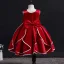 Fashion Burgundy Birthday Cascading Ruffles Flower Girl Dresses 2023 Ball Gown Scoop Neck Sleeveless Backless Bow Tea-length Flower Girl Dresses