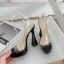Sexy Transparent Beige Evening Party Womens Sandals 2023 13 cm Thick Heels Open / Peep Toe Sandals High Heels