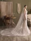Vintage / Retro White Handmade  Lace Flower Sweep Train 2 m Wedding Veils 2025