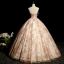 Elegant Blushing Pink Prom Dresses 2023 Ball Gown Scoop Neck Beading Rhinestone Sequins Lace Flower Tassel Sleeveless Backless Floor-Length / Long Formal Dresses