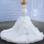 Haut de Gamme Blanche Volants Robe De Mariée 2022 Trompette / Sirène Bretelles Spaghetti Sans Manches Dos Nu Chapel Train Mariage