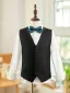 Black Winter Fall Long Sleeve 6-piece Boys Wedding Suits 2025 Body Jewellery Coat Pants Shirt Tie Vest