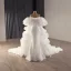 Luxe Blanche Fait main Perlage Perle Paillettes Robe De Mariée 2025 Trompette / Sirène De l'épaule Sans Manches Dos Nu Chapel Train Mariage