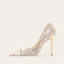 Charming Champagne Sequins Pearl Rhinestone Bow Wedding Shoes 2026 Leather 10 cm Stiletto Heels Pointed Toe Wedding Pumps High Heels