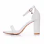 Minimalistisch Weiß Brautschuhe 2025 7 cm Stilettos Knöchelriemen Peeptoes Hochzeit Sandaletten Hochhackige