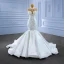 High-end White Trumpet / Mermaid Wedding Dresses 2022 High Neck Sleeveless Beading Rhinestone Tassel Pearl Lace Flower Chapel Train Wedding