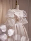 Vintage / Retro Audrey Hepburn Style Blushing Pink Prom Dresses 2023 A-Line / Princess Scoop Neck Puffy Short Sleeve Tea-length Prom Formal Dresses