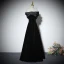 Elegante Schwarz Glanz Ballkleider 2024 A Linie Off Shoulder Ärmellos Rückenfreies Lange Ball Festliche Kleider