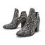 Fine Svart Slangeskinn Print Boots Dame 2022 Gateklær 8 cm Tykk Hæler Spisse Boots