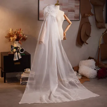 Modest Simple White Handmade Tulle Prom Shawl 2025