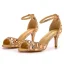 Charmant Silber Strass Abend Sandalen Damen 2023 7 cm Stilettos Peeptoes Knöchelriemen Sandaletten Hochhackige