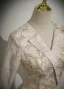 Elegant Champagne Glitter Printing Mother Of The Bride Dresses 2025 A-Line / Princess V-Neck Long Sleeve Backless Floor-Length / Long