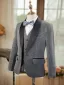 Grey 6-piece Long Sleeve Wedding Boys Wedding Suits 2024 Body Jewellery Coat Pants Shirt Tie Vest