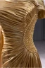 Fashion Gold Split Front Prom Dresses 2024 Trumpet / Mermaid One-Shoulder Short Sleeve Backless Floor-Length / Long Prom Formal Dresses