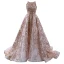 Sparkly High-end Rose Gold Handmade  Beading Sequins Prom Dresses 2023 A-Line / Princess Scoop Neck Sleeveless Sweep Train Prom Formal Dresses
