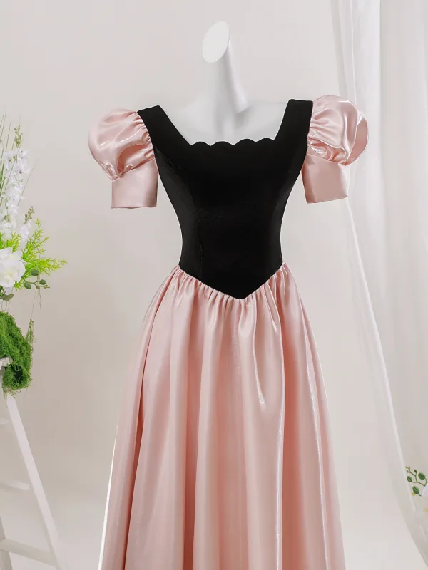 Elegante Parel Roze Galajurken 2026 A lijn Gezwollen Korte Mouwen Ruglooze