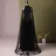 Chic / Beautiful Black Rhinestone Prom Dresses 2024 A-Line / Princess Scoop Neck Sleeveless Floor-Length / Long Prom Formal Dresses