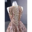 Sparkly High-end Rose Gold Handmade  Beading Sequins Prom Dresses 2023 A-Line / Princess Scoop Neck Sleeveless Sweep Train Prom Formal Dresses