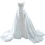 Haut de Gamme Ivoire Trompette / Sirène Corset Robe De Mariée 2023 Bustier Perlage Perle Paillettes Sans Manches Dos Nu Tribunal Train Mariage
