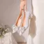 Charming Silver Rhinestone Lace Wedding Shoes 2024 4 cm Thick Heels Pointed Toe Wedding Pumps High Heels