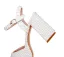 Élégant Blanche Perle Chaussure De Mariée 2025 9 cm Talons Épais Peep Toes / Bout Ouvert Mariage Sandales Talons Hauts