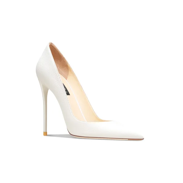 Moda Verde Salvia Oficina OL Cuero Tacones 2025 10 cm Stilettos / Tacones De Aguja Punta Estrecha Tacones High Heels