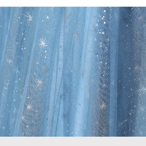 Schöne Himmelblau Glanz Star Pailletten Ballkleider 2023 A Linie Eckiger Ausschnitt Schleife Stoffgürtel Kurze Ärmel Rückenfreies Lange Ball Festliche Kleider