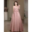 Modest / Simple Blushing Pink Prom Dresses 2023 A-Line / Princess One-Shoulder Sleeveless Backless Floor-Length / Long Prom Formal Dresses