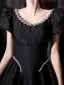 Fashion Black Rhinestone Short Party Dresses 2022 A-Line / Princess Scoop Neck Short Sleeve Backless Formal Dresses