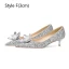 Charmant Bordeaux Cristal Paillettes Chaussure De Mariée 2024 Cuir 8 cm Talons Aiguilles À Bout Pointu Mariage Escarpins Talons Hauts