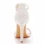 Sexy White Evening Party Pearl Ankle Strap Womens Sandals 2025 10 cm Stiletto Heels Open / Peep Toe Sandals High Heels
