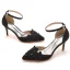 Chic / Belle Noire Faux Diamant Promo Sandales Femme 2023 Bride Cheville 7 cm Talons Aiguilles À Bout Pointu Sandales Talons Hauts