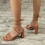 Sexy Brown Street Wear Womens Sandals 2022 Ankle Strap 7 cm Stiletto Heels Pointed Toe Sandals High Heels