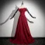 Fashion Burgundy Split Front Prom Dresses 2024 A-Line / Princess Strapless Sleeveless Backless Sweep Train Prom Formal Dresses
