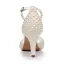 Elegante Weiß Perle Knöchelriemen Brautschuhe 2026 8 cm Stilettos Peeptoes Hochzeit Sandaletten Hochhackige