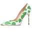 Chic / Beautiful Green Heart-shaped Prom Pumps 2023 Leather 10 cm Stiletto Heels Pointed Toe Pumps High Heels