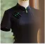 Chinese style Black Summer Tea-length Cheongsam 2024 Trumpet / Mermaid High Neck Short Sleeve