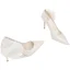 Élégant Ivoire Perle Fleur Satin Chaussure De Mariée 2022 Cuir 8 cm Talons Aiguilles À Bout Pointu Mariage Escarpins Talons Hauts