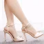 Sexy White Pearl Ankle Strap Evening Party Womens Sandals 2023 10 cm Stiletto Heels Open / Peep Toe Sandals High Heels