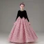 Chic / Beautiful Blushing Pink Appliques Sequins Birthday Flower Girl Dresses 2025 Ball Gown Scoop Neck Long Sleeve Floor-Length / Long