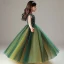 Vintage / Retro Dark Green Sequins Flower Girl Dresses 2022 A-Line / Princess Scoop Neck Sleeveless Prom Floor-Length / Long Flower Girl Dresses