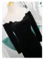 Élégant Noire Robe De Bal 2024 Trompette / Sirène De l'épaule 3/4 Manches Dos Nu Noeud Train De Balayage Promo Robe De Ceremonie