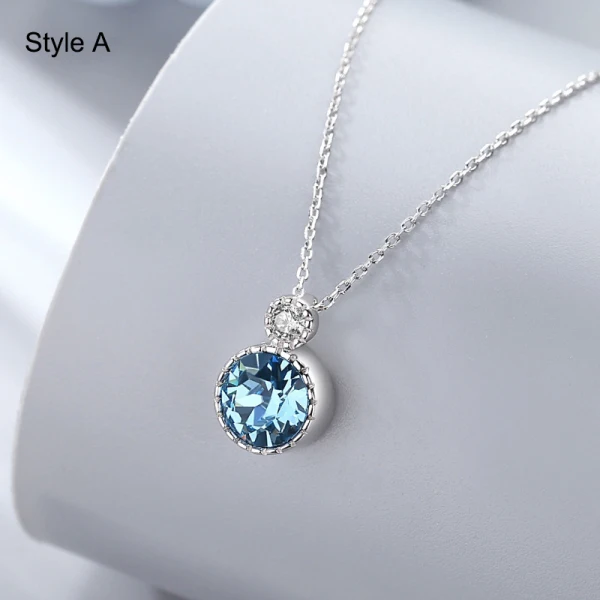 Charming Sky Blue Crystal Sterling Silver Evening Party Necklaces Bracelets 2023 Accessories