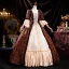 Medieval Vintage / Retro Brown Printing Prom Dresses 2025 Ball Gown Square Neckline Bell sleeves Backless Floor-Length / Long Prom Formal Dresses