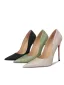 Elegante Chinese Stijl Saliegroen Gala Leer Pumps 2025 12 cm Naaldhakken / Stiletto Spitse Neus Pumps Hoge Hakken